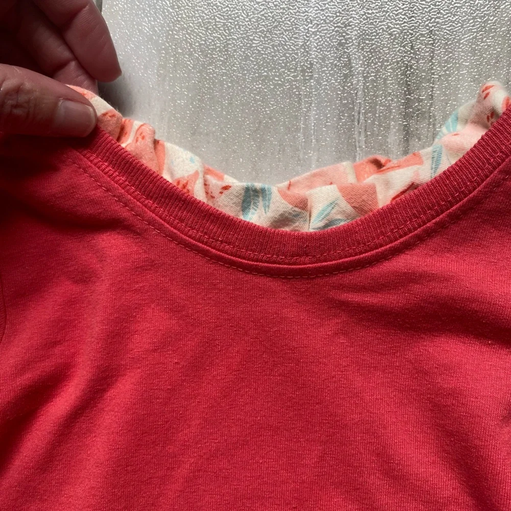 J. Bailey Melon Long Sleeve Top with Ruffle Neck and Matching Melon Lemon Pant 4